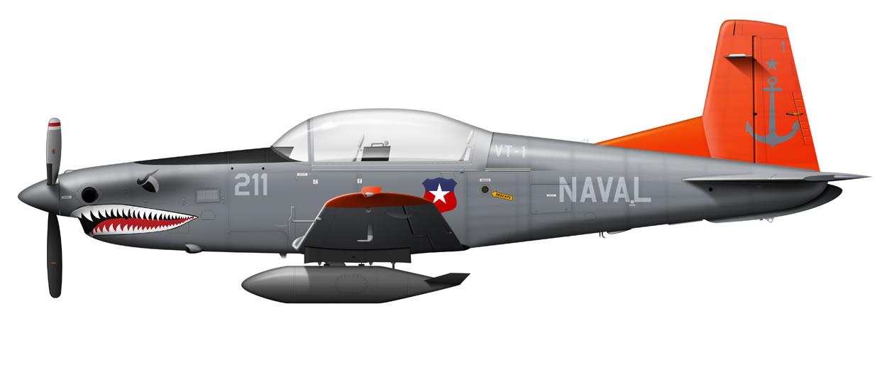 profile of a Chilean Navy PC-7