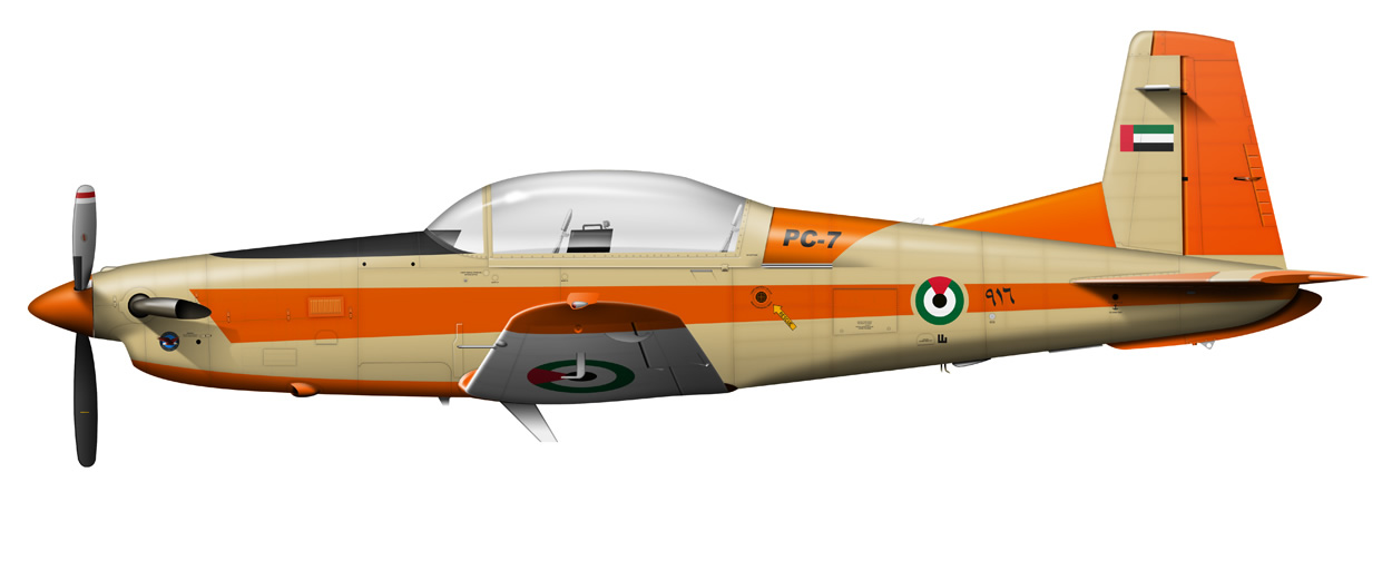 profile of a Pilatus PC-7 UAE Air Force