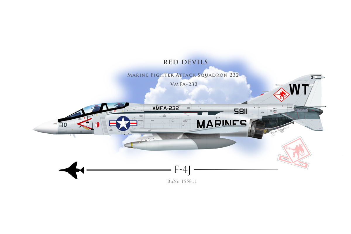 US Marines VMFA-232 F-4J Phantom II Profile